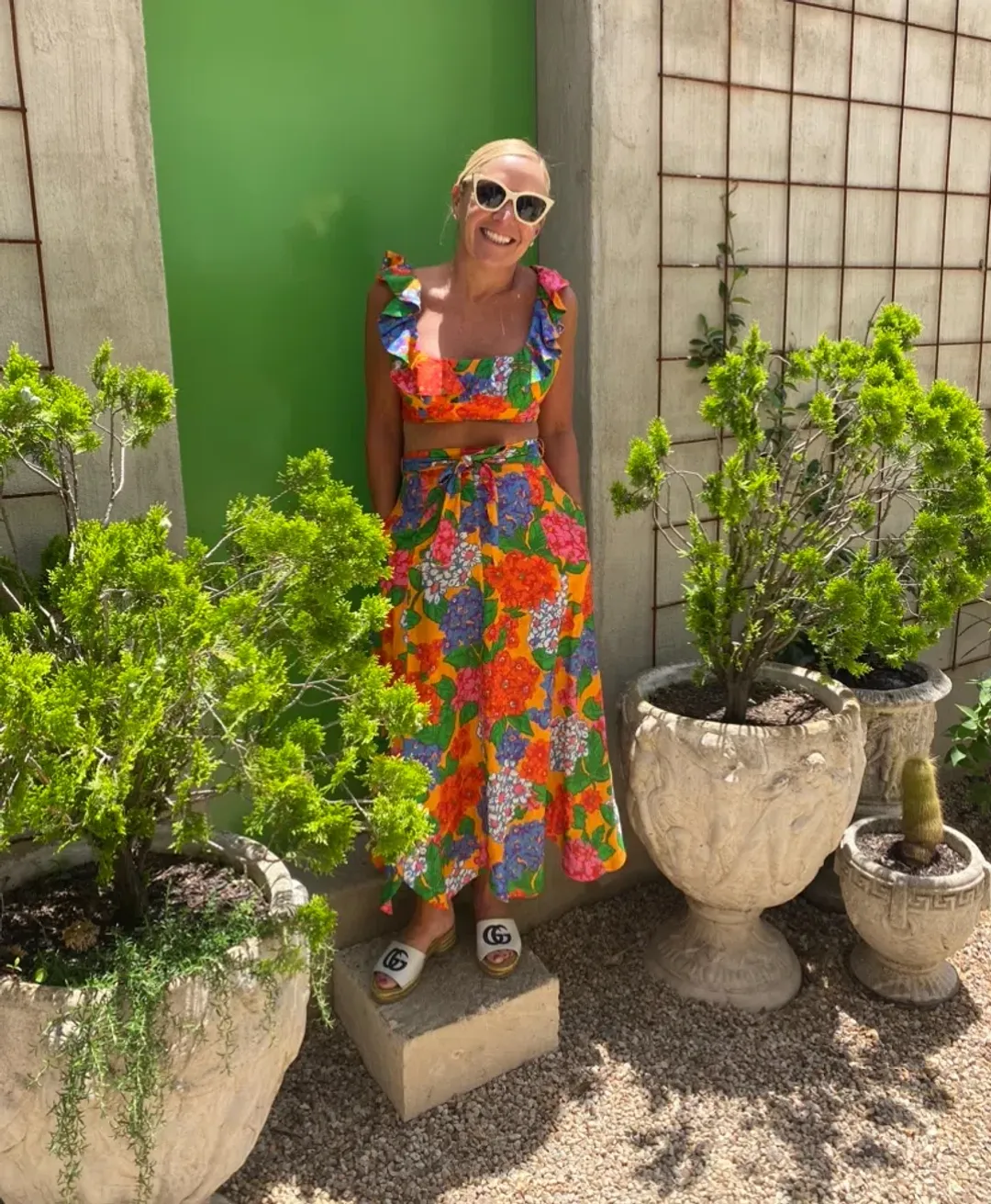 Zimmermann Riders Top Size 1/Au10 and Skirt Size 0/Au8 Set In Mango Floral for rent on The Volte - main image