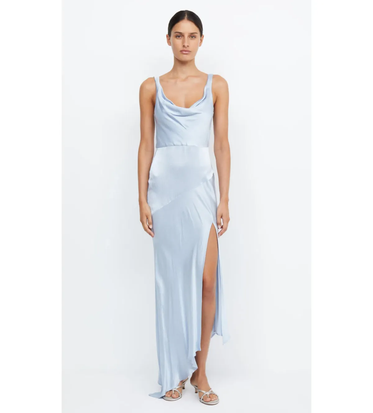 Bec & Bridge Moon Dance Cowl Dress Dusty Blue Size 10 for rent on The Volte - main image