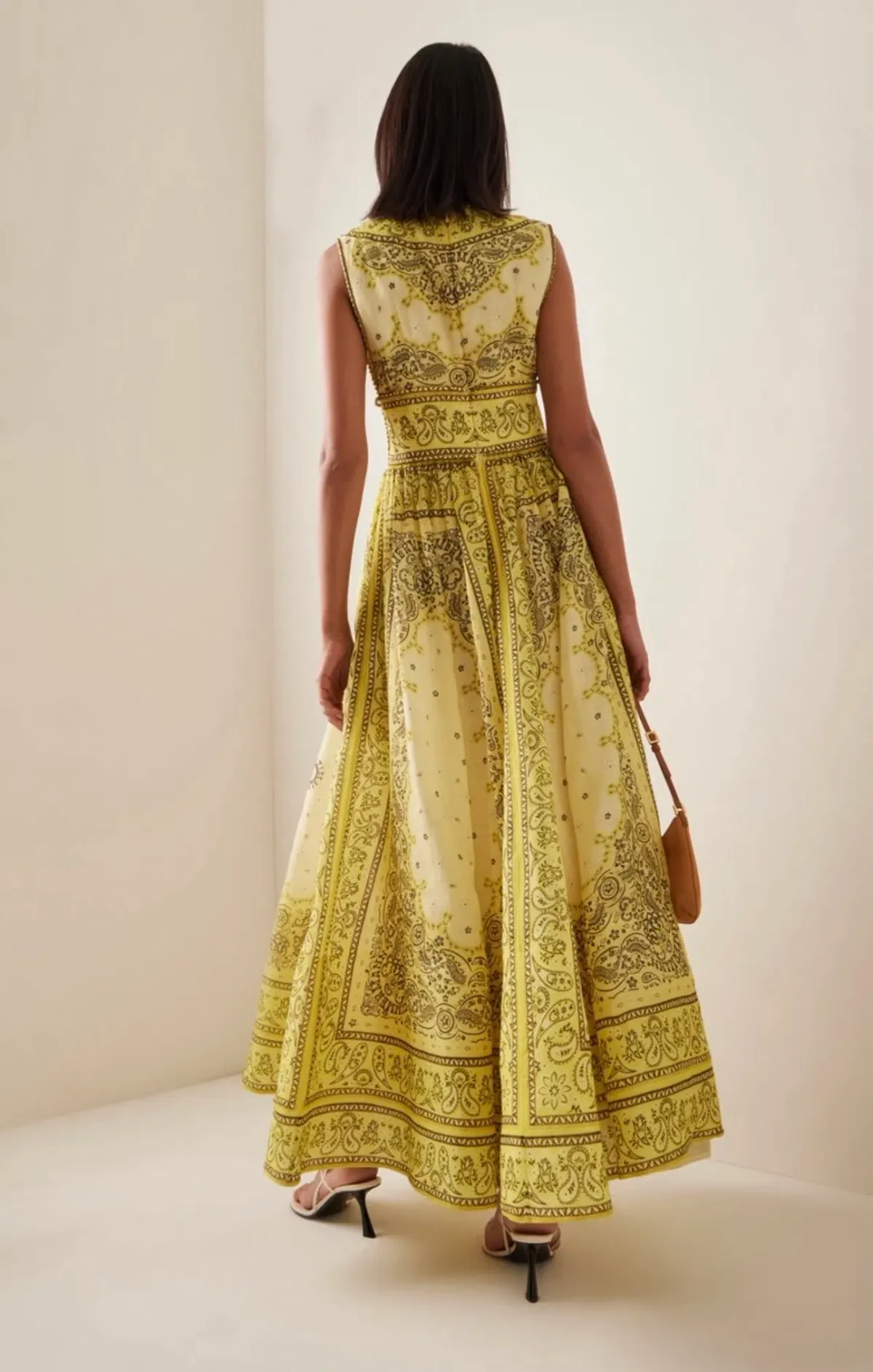 Zimmermann Matchmaker Bow Long Dress in Yellow Bandana Size 2/ AU 12 - Image 2