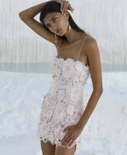 Ixiah the Label Pompom Mini Dress Floral Size 8 for rent on The Volte - image 1