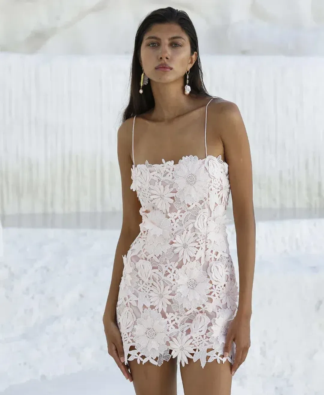 Ixiah the Label Pompom Mini Dress Floral Size 8 for rent on The Volte - main image