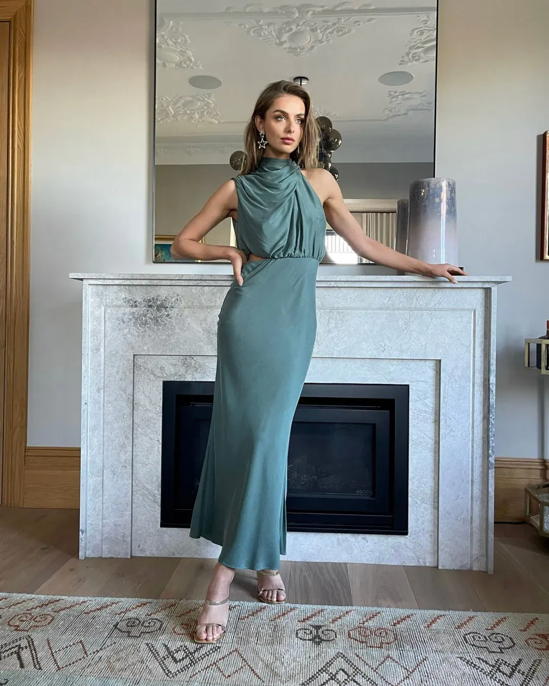 Sheike Park Ave Dress in Sage Size 16 for rent on The Volte - main image