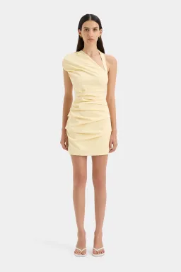 Sir The Label The Azul Gathered Mini Dress in Butter Size 8 for rent on The Volte - image 1