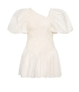 Aje Dawn Drawstring Mini Dress Ivory White Size 6 for rent on The Volte - image 4