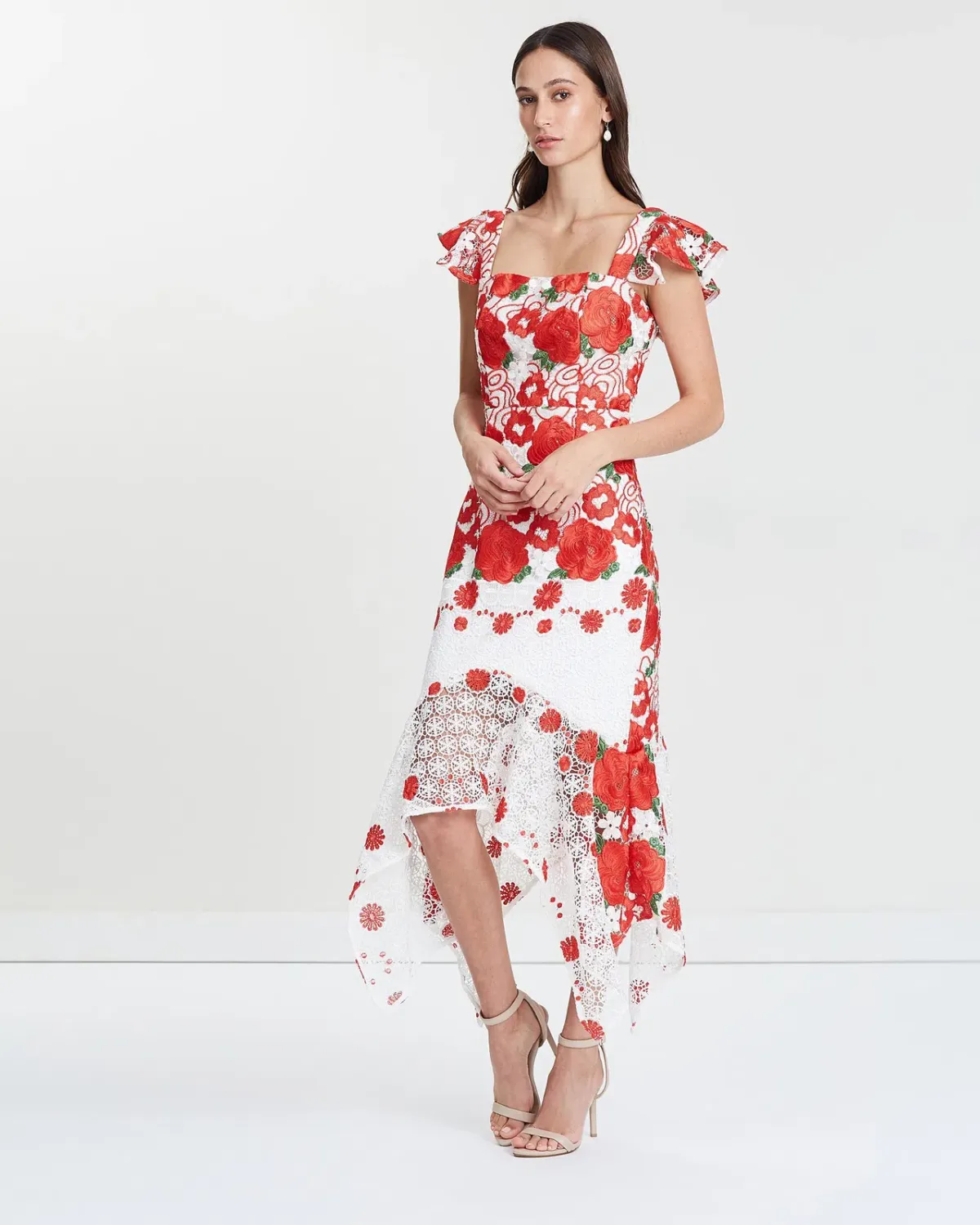 Mossman Roses are Red Dress Floral Size 6 - Image 1
