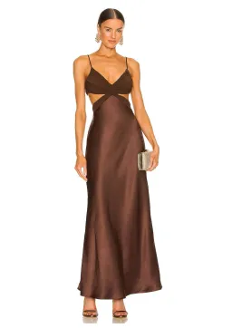 Bec & Bridge Nadia Twist Dress Brown Size 10 for rent on The Volte - image 1