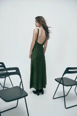 Silk Laundry Deco Ruched Dress Cedar Size XL/ AU 14 for rent on The Volte - image 2