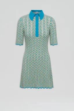 Scanlan Theodore Knit Shirt Dress Turquoise Size XS/ AU 6 for rent on The Volte - image 8