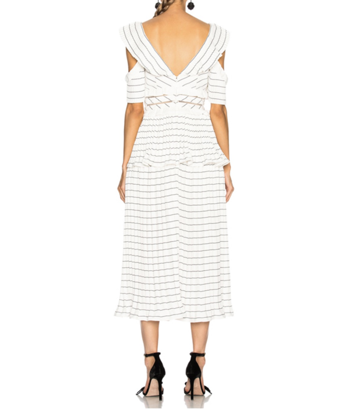 Self-portrait Monochrome Stripe Midi Dress - Image 2