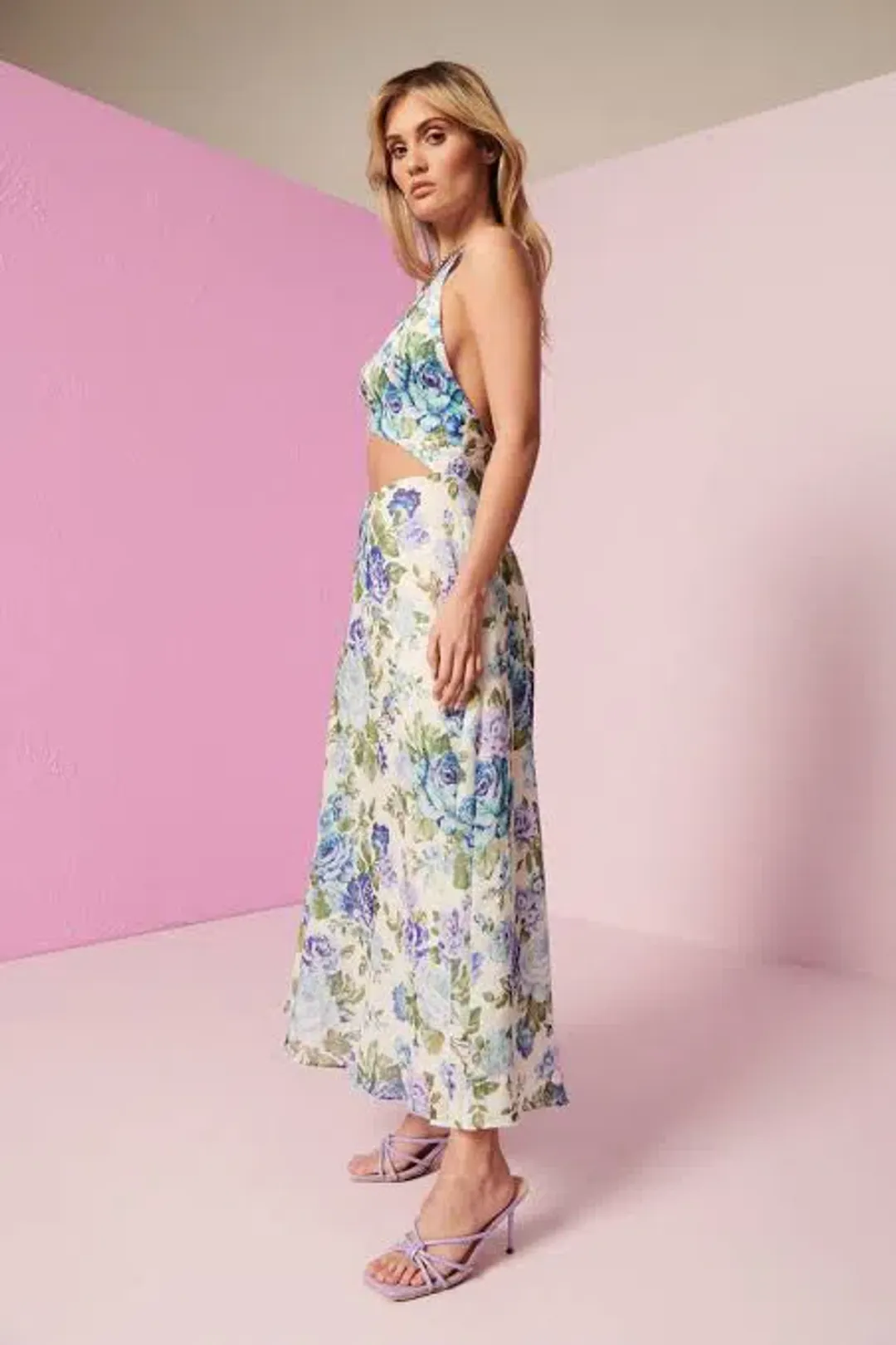 Kate Ford Mojave Braided Dress Belita Blue Floral Size AU 10 for rent on The Volte - main image