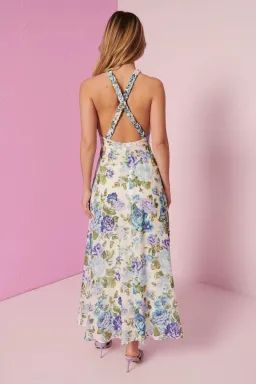 Kate Ford Mojave Braided Dress Belita Blue Floral Size AU 10 for rent on The Volte - image 3