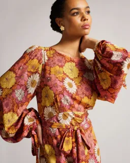 Ted Baker Lelyah Floral Blouson Maxi Dress Multi Size 8 for rent on The Volte - image 2