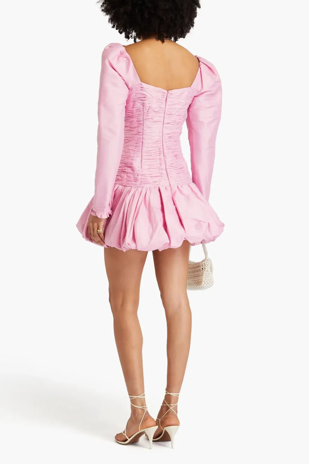 Aje Bijou Ruched Long Sleeve Mini Dress in Bonbon Pink Size 12 - Image 2