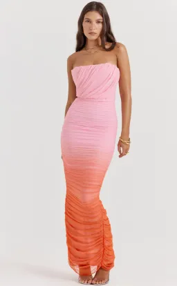 House of CB Sapphire Gathered Maxi Dress Ombre Size 8 for rent on The Volte - image 2