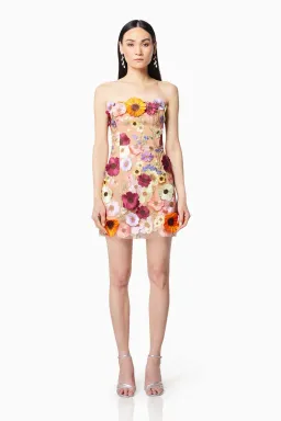 Elliatt Arabella Strapless Mini Dress in Multi Size 10 for rent on The Volte - image 2