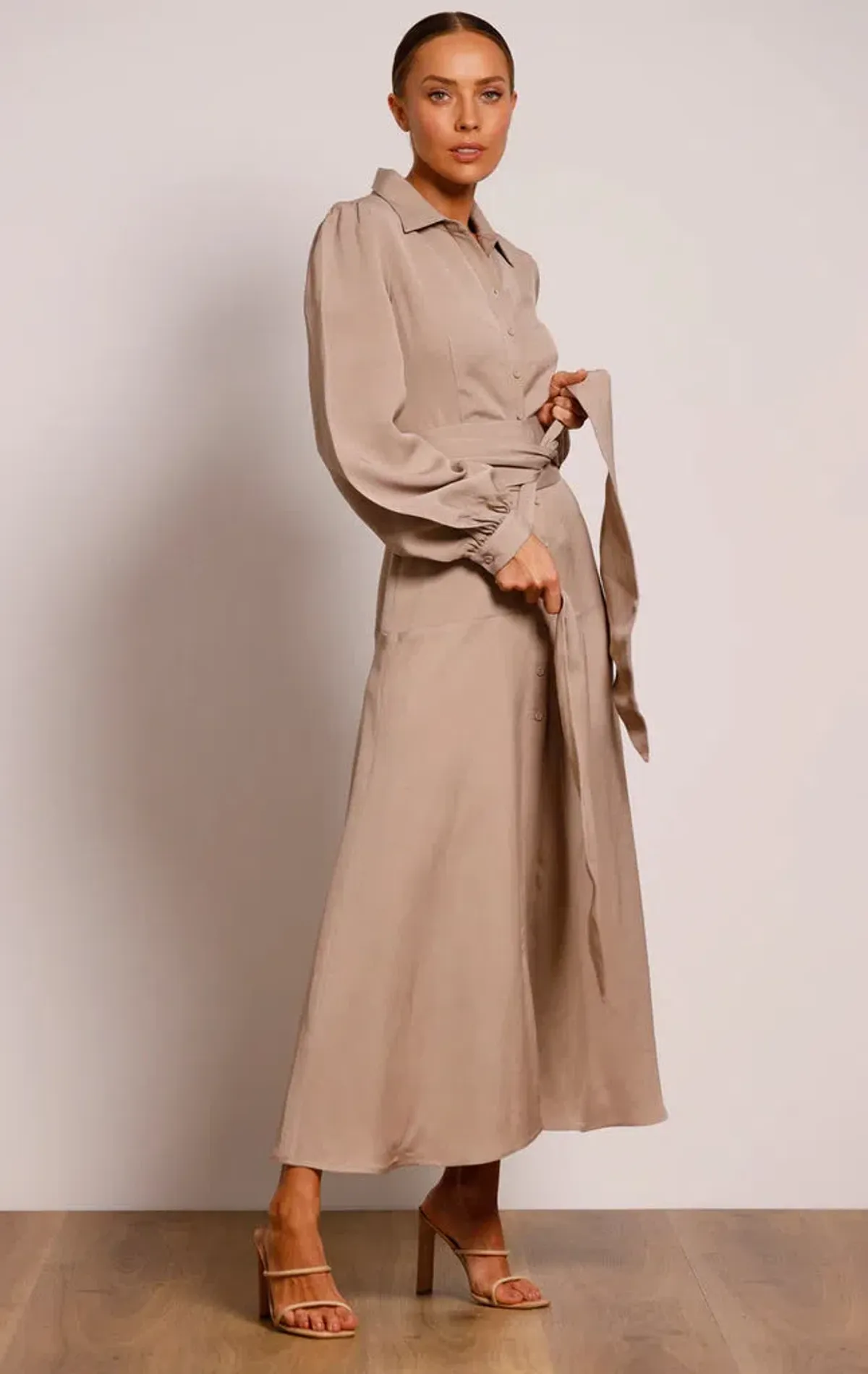 Pasduchas Regalia Shirt Midi Dress Nude Size 8 - Image 2