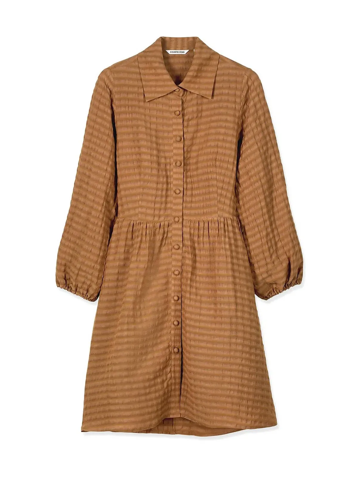 Country Road Puff Sleeve Mini Dress Brown Size 10 - Image 5