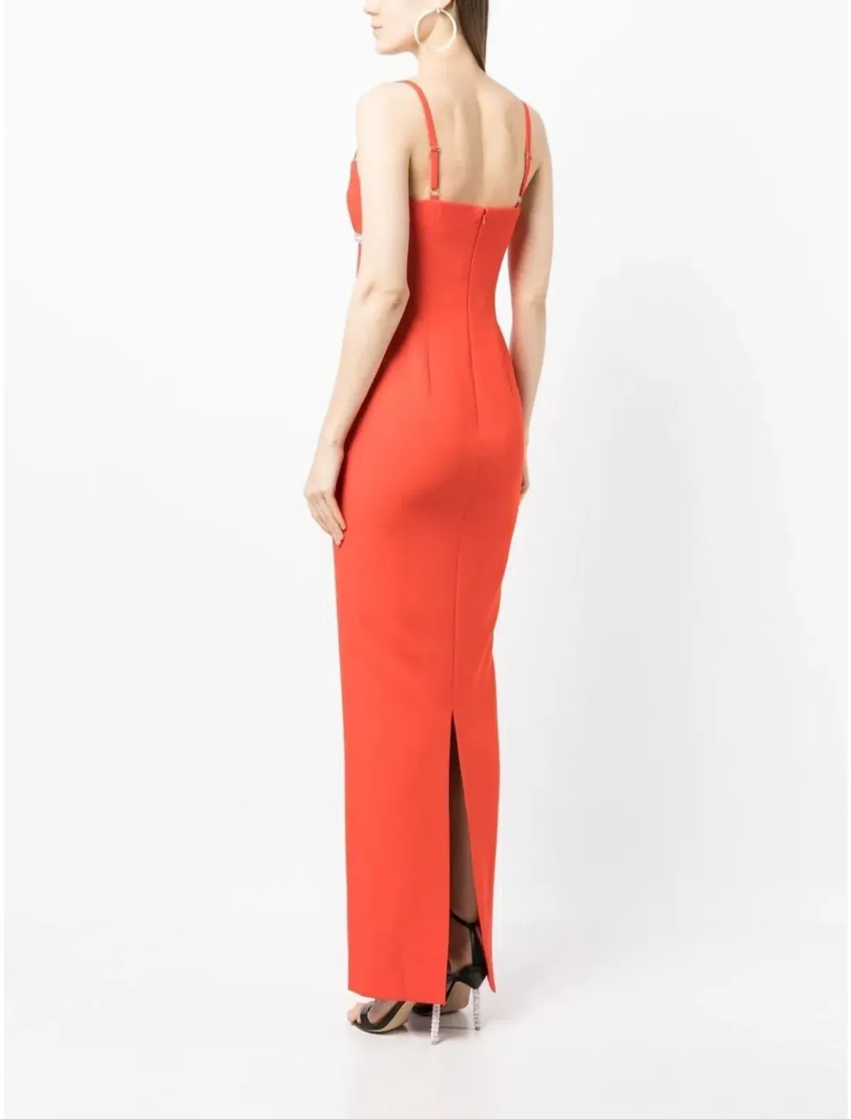 Rachel Gilbert Kyra Gown Flame Orange Size 4/AU 14 - Image 4