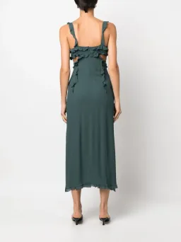 Acne Studios Ruffle Cut-Out Dress Green Size 10 for rent on The Volte - image 4