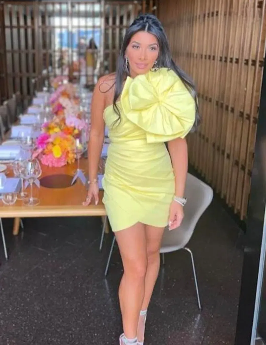 Rachel Gilbert Evana Mini Dress Yellow Size 4/AU 14 for rent on The Volte - main image