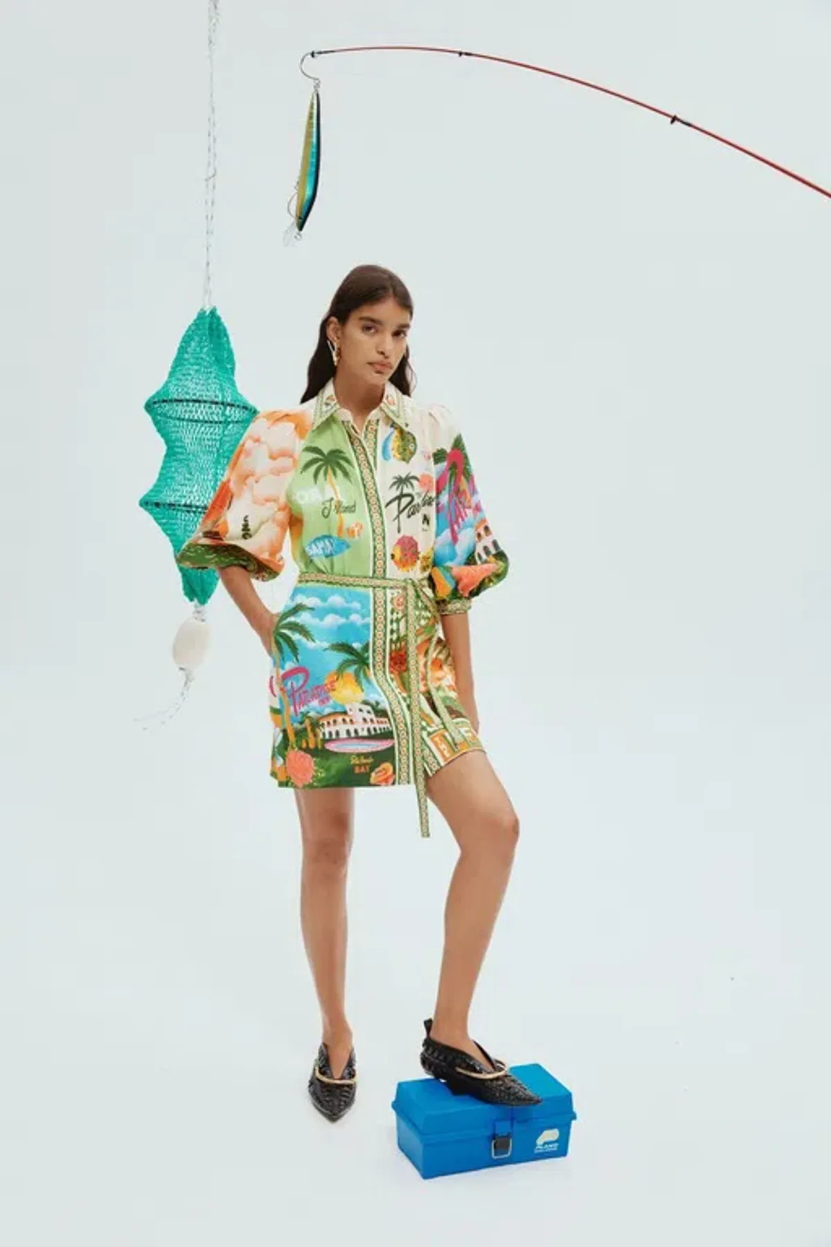 Alemais Paradiso Mini Dress Multi Print Size 10 - Image 2