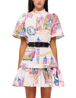 Leo Lin Beatrice Short Sleeve Mini Dress Fiesta Print Size AU 12 for rent on The Volte - image 1