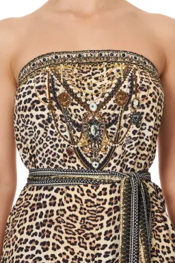 Camilla Tie Waist Strapless Silk Jumpsuit Leopard Print Size L / AU 14 for rent on The Volte - image 2