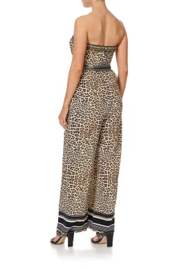 Camilla Tie Waist Strapless Silk Jumpsuit Leopard Print Size L / AU 14 for rent on The Volte - image 3