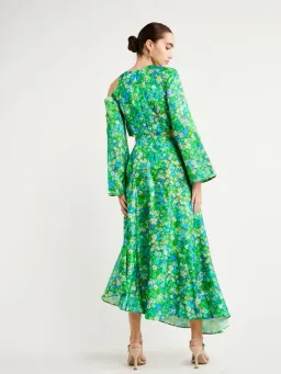 Alemais Cassandra Cut Out Midi Dress Green Floral Size AU 4 for rent on The Volte - image 3