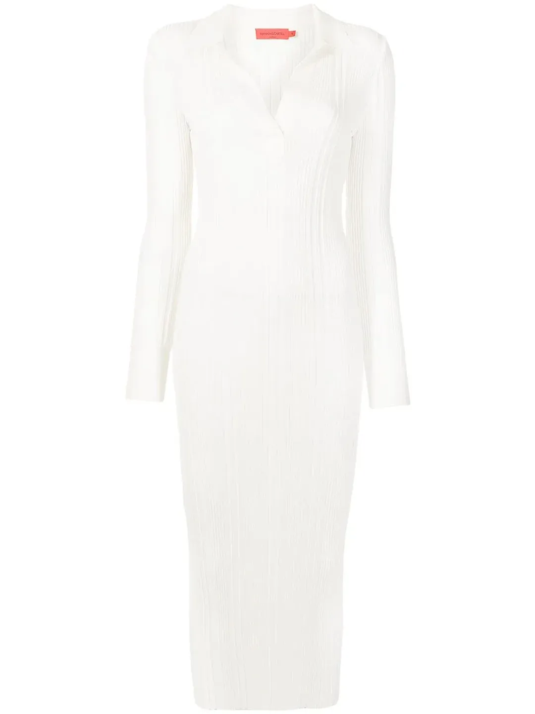 Manning Cartell Ribbed Knit Polo Dress Ecru White Size XS / AU 6 for rent on The Volte - main image