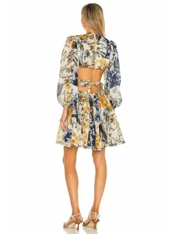 Zimmermann Aliane Cut Out Mini Dress in Patchwork Floral Size 0P / AU 6 for rent on The Volte - image 3