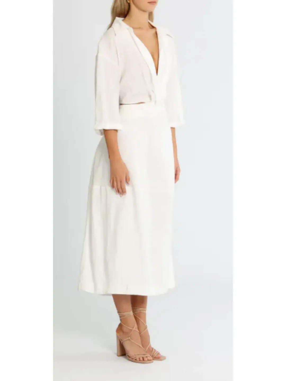 Camilla and Marc Marina Midi Dress in White Size AU 12 for rent on The Volte - main image