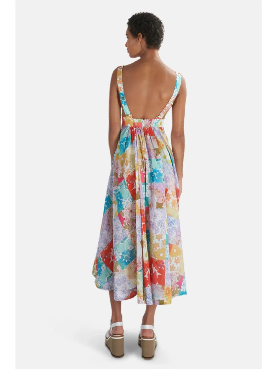 Zimmermann Bells Tie Front Long Dress Multi Floral Size 0P / AU 6 for rent on The Volte - main image