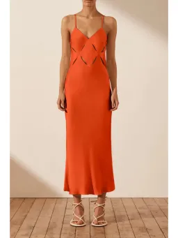 Shona Joy Milo Cut Out Midi Dress Hibiscus Size AU 6 for rent on The Volte - image 1
