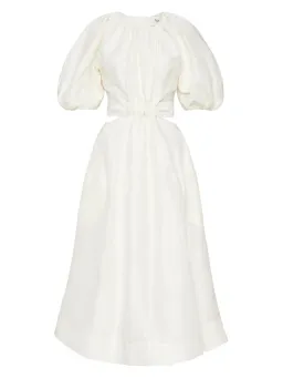 Aje Mimosa Cutout Midi Dress White Size AU 10 for rent on The Volte - image 4