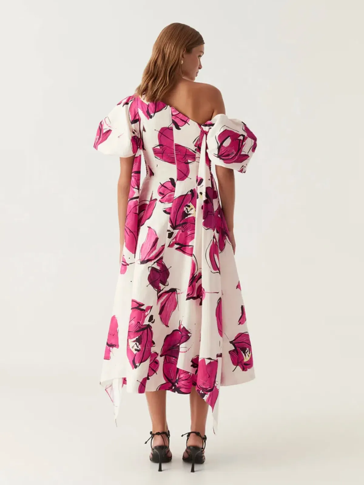 Aje Tulip Sleeve Midi Dress Falling Florals Size AU 8 - Image 2