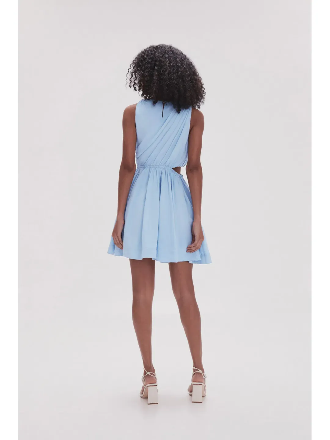 Aje Abbey Twisted Mini Dress in Light Sky Blue Size AU 8 for rent on The Volte - main image