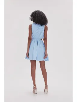 Aje Abbey Twisted Mini Dress in Light Sky Blue Size AU 8 for rent on The Volte - image 3