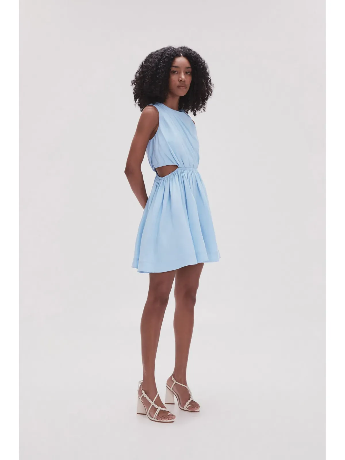 Aje Abbey Twisted Mini Dress in Light Sky Blue Size AU 8 - Image 4