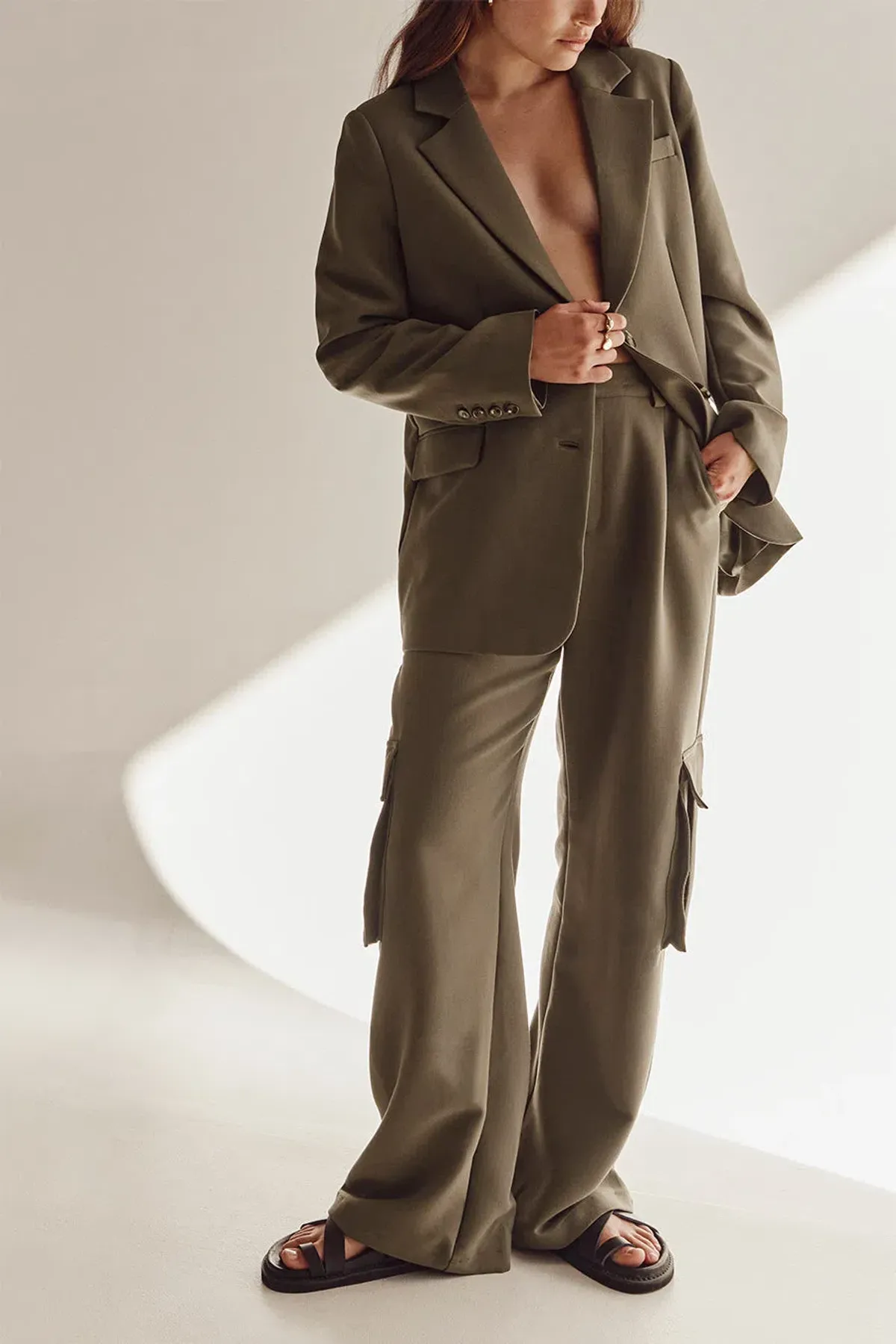 DISSH Willa Petrol Two-Piece Suit Green Size 10 for rent on The Volte - main image