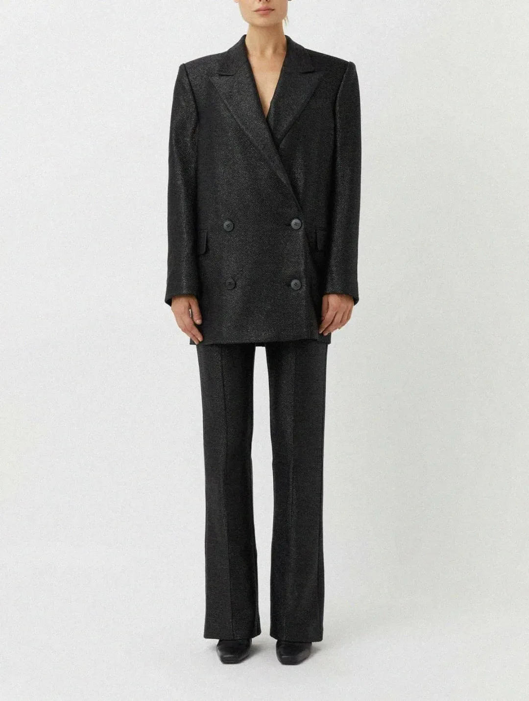Camilla & Marc Nolana Double Breasted Jacket Black Size 8 for rent on The Volte - main image