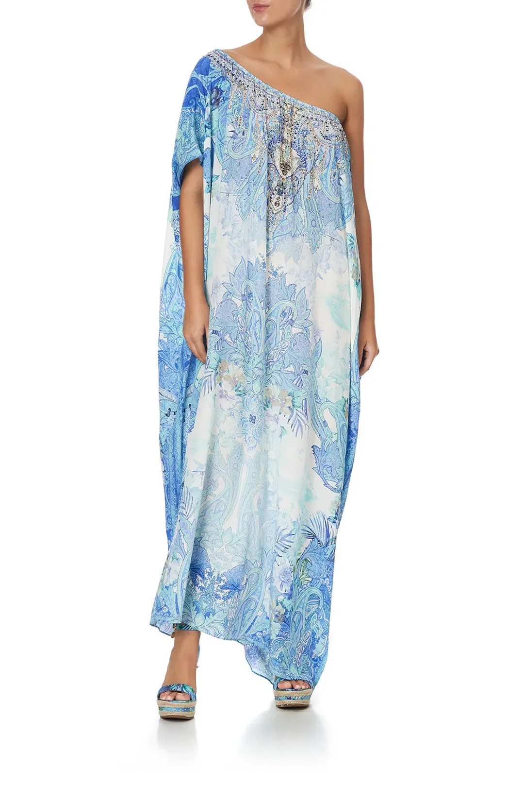 Camilla Cali Dreaming Kaftan Blue Print One Size for rent on The Volte - main image