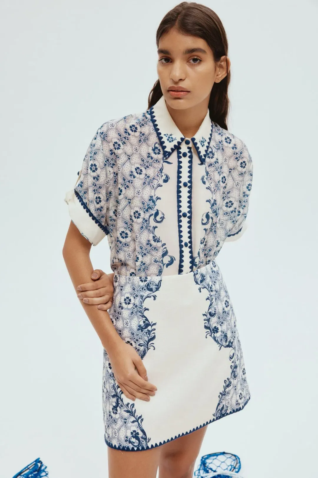 Alemais Airlie Shirt and Mini Skirt Floral Size 8 for rent on The Volte - main image