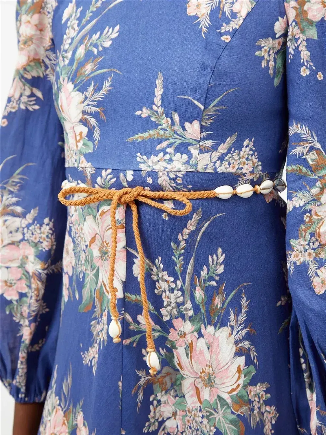 Zimmermann Moonshine Floral Linen Maxi Dress Blue Size 1 / AU 10 for rent on The Volte - main image