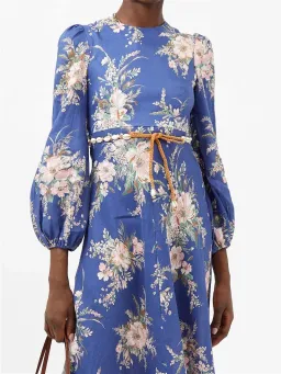 Zimmermann Moonshine Floral Linen Maxi Dress Blue Size 1 / AU 10 for rent on The Volte - image 2