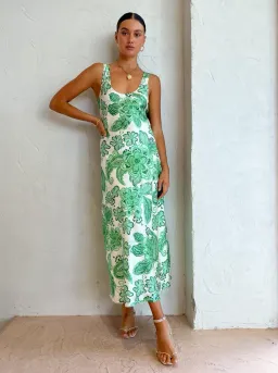 Hansen and Gretel Patricia Bias Cut Maxi Dress Greenhouse Size L / AU 12 for rent on The Volte - image 1