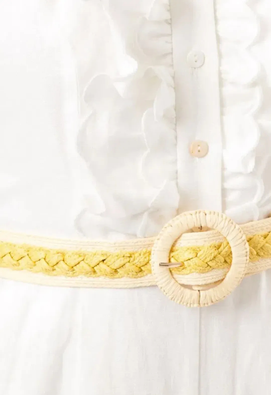 Zimmermann Amelie Frill Cropped Ruffled Linen Jumpsuit White Size 1 / AU 10 for rent on The Volte - main image