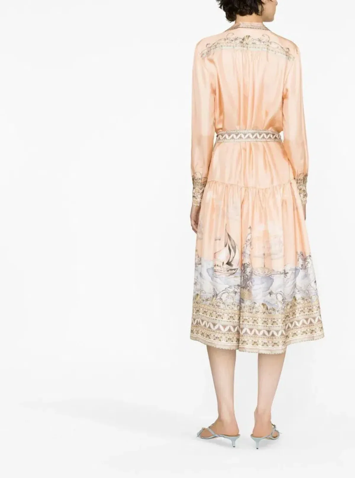 Zimmermann High Tide Odyssey Print Shirt Midi Dress Multi Size 1 / AU 10 - Image 3