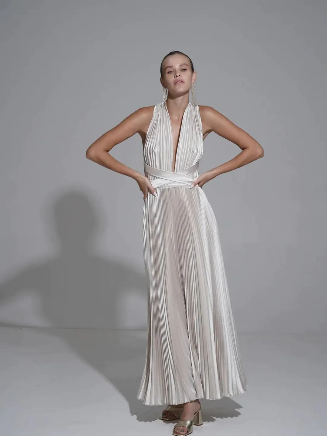 L'Idee Moderniste Gown Champagne Size AU 6 for rent on The Volte - main image