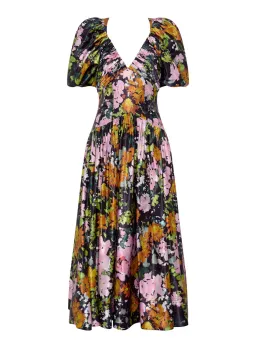 Aje Gabrielle Plunge Midi Dress Midnight Floral Size AU 8 for rent on The Volte - image 5